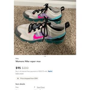 Nike Women's VaporMax Sneakers - White and Teal